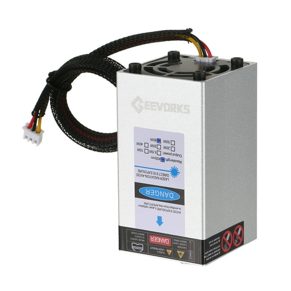 Engraving Module,80w Head Speed Router Diy Craft 3d Printer Craft Wood Leather Printer Router Diy Craft Wood Speed Cutter 3d Head Speed Cutter 450nm 80w Head Router Diy Silver 80W