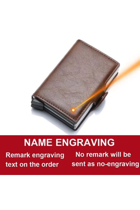 Engraving Name Carbon Fiber Mini Pop Up Wallet Custom Gift Rfid Card High Quality Men Wallets 12 Card Holders Small Money Bag