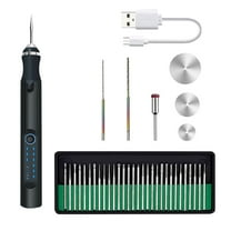 Engraving Pen Cordless Rotating Tool Rechargeable Engraving Pen Metal Wood Glass Jewelry Engraving Pen 3 Speed Adjustment Overheating P Rotection Tool Bag Home Decor