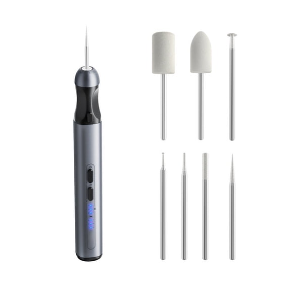 Engraving Pen,Electric Engraving Pen With 7 Interchangeable Heads,Rechargeable Cordless Etching Engraving Tool,Polishing Grinding Tool,Rechargeable Polishing Pen,(Gray,4.96x0.59 in)