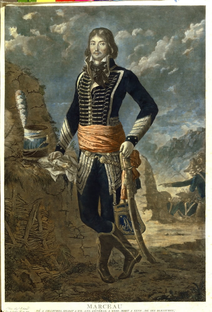 Engraving Portrait En Pied Du General Marceau ( 1769 - 1796 ) Paris Canvas Art - (18 x 24)
