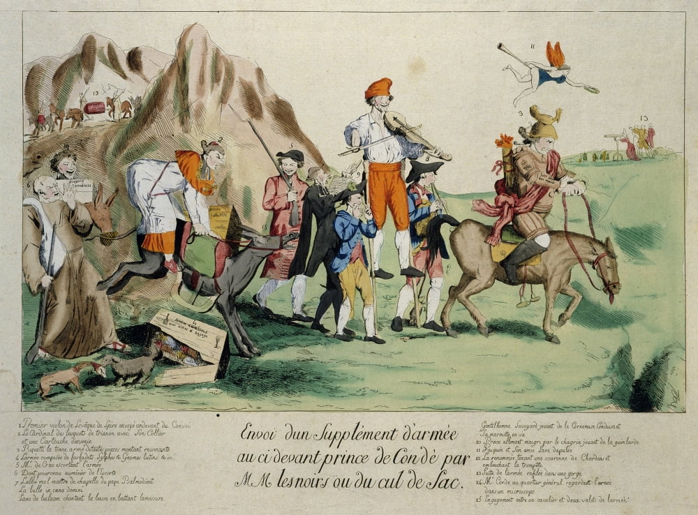 Engraving Satire Contre Le Clerge Paris Canvas Art - (24 x 18)