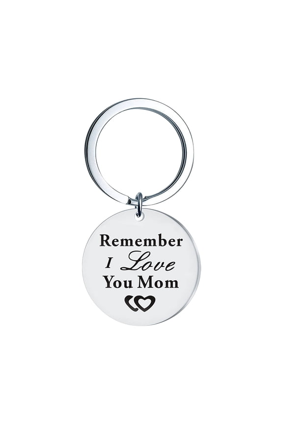 Engraving Stainless Steel Keychain, Mother's Day Gift Jewelry for Mom, Personalized Remember I Love You Design, 25x25mm Compact Size
