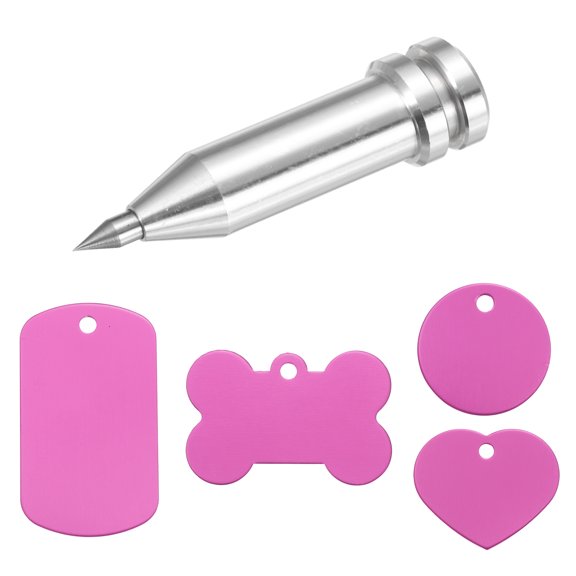Uxcell Engraving Tip Etching Tool with 16Pcs Rose Red Classic Blank Tags & Labels