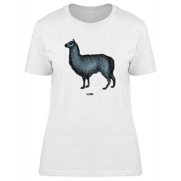 Engraving Vintage Llama T-Shirt Women -Image by Shutterstock, Female Large