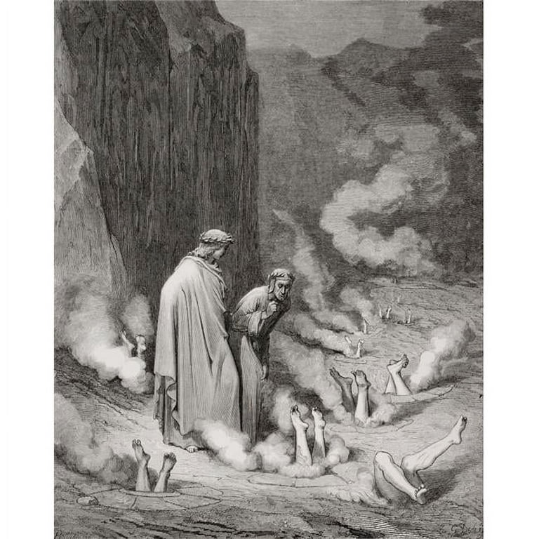 Engraving By Gustave Dore 1832-1883 French Artist And Illustrator For  Inferno By Dante Alighieri Canto Xiv Lines 37 To 39 PosterPrint - Item #