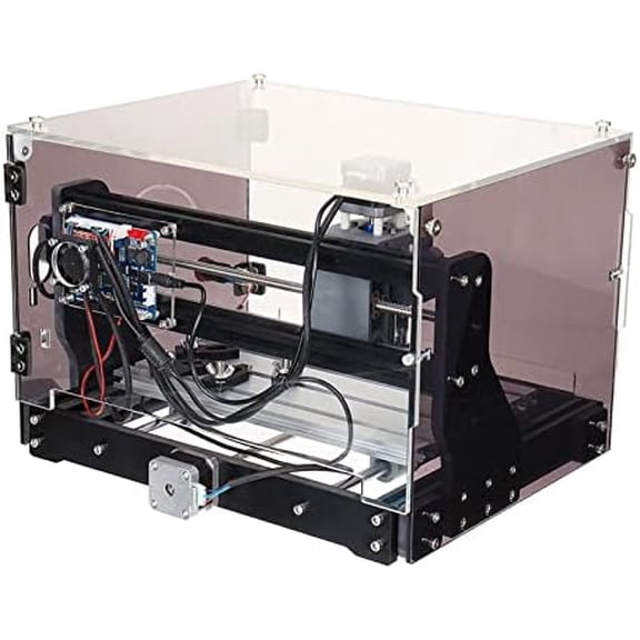 Engraving and milling machine Mini CNC engraving machine 018-SE V2 Engraving machine Transparent housing + 3-axis spindle Suitable for wood Acrylic Plastic Metal Resin$$Tools & Hardware Other