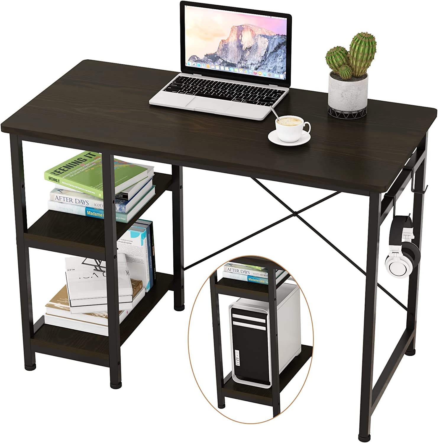 Engriy Writing Computer Desk 47" Home Office Study Desk with 2 Storage