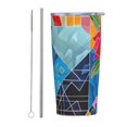 Engrossed in urban mural art cup, 20 ounce car cup, stainless steel