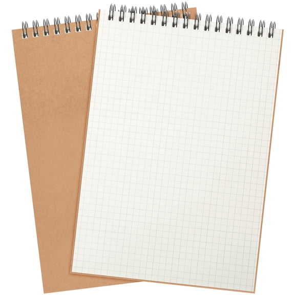Engrowtic 1Pack Graph Paper Spiral Notepad A5 Top Wirebound Notepad Grid Notebook Steno Pad Memo Notebook Grid Paper 140 Pages for Writing Sketching Drawing Office Supply (Black)