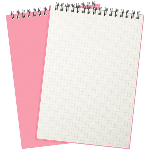 Engrowtic 2 Pack Graph Paper Spiral Notebook A5 | 140 Pages Grid Notepad, Top Wirebound for Math Office Sketching, Hardcover Memo Pad, Students Engineers Teachers