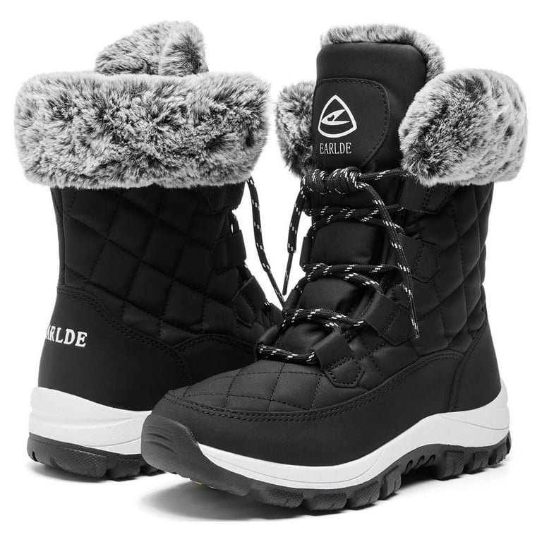 Engtoy Women Snow Boots Winter Warm Casual Shoes Comfortable Mid