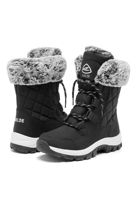 Women Snow Boots Winter Warm Casual Shoes Waterproof Comfortable Mid Calf Women's Outdoor Boat Shoes