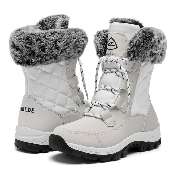 Engtoy Women Snow Boots Winter Warm Casual Shoes Waterproof Comfortable Mid Calf Women's Outdoor Boat Shoes