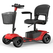 Engwe 4 Wheel Powered Mobility Scooters,Foldable Electric Wheelchair for Seniors-Red