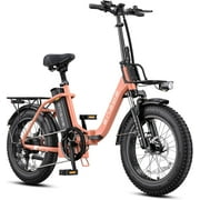 Engwe L20 2.0 Folding Electric Bike for Adults,750W Motor 28MPH Fat Tire Ebike,Pink
