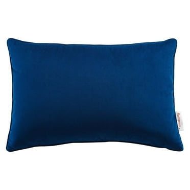 Enhance 18" Lumbar Performance Velvet Throw Pillow Navy