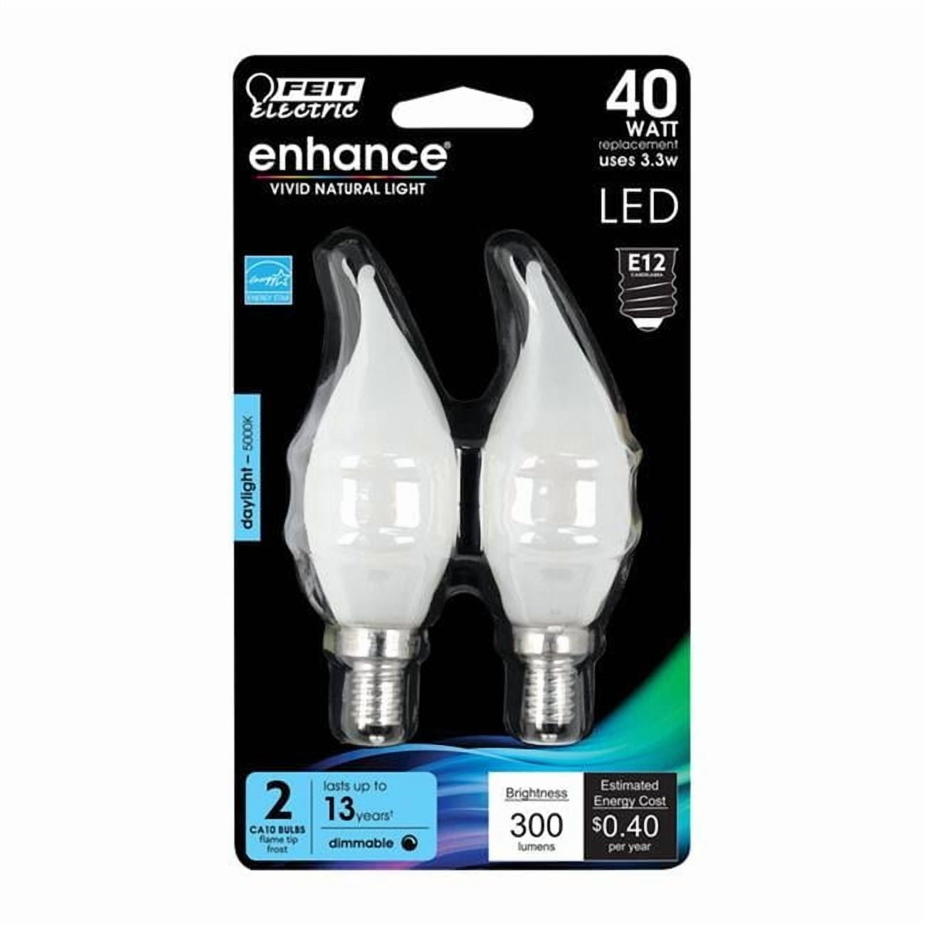 Enhance 3.3W Flame Tip Filament LED Bulb, 300 Lumens - Daylight