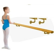 Enhance Your Ballet Space with our Fixed Height Wall Mount Ballet Barre Gold   Perfect for 1.5" to 2.0" Wooden Dowels. Easy Installation, 2 Brackets Included!
