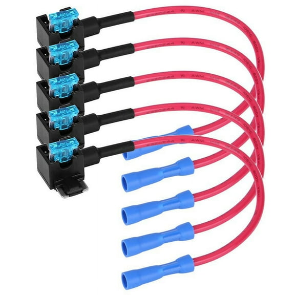 Enhance For Car Power 5Pcs Circuit Fuse Tap Adapter With 15A Fuse Holder