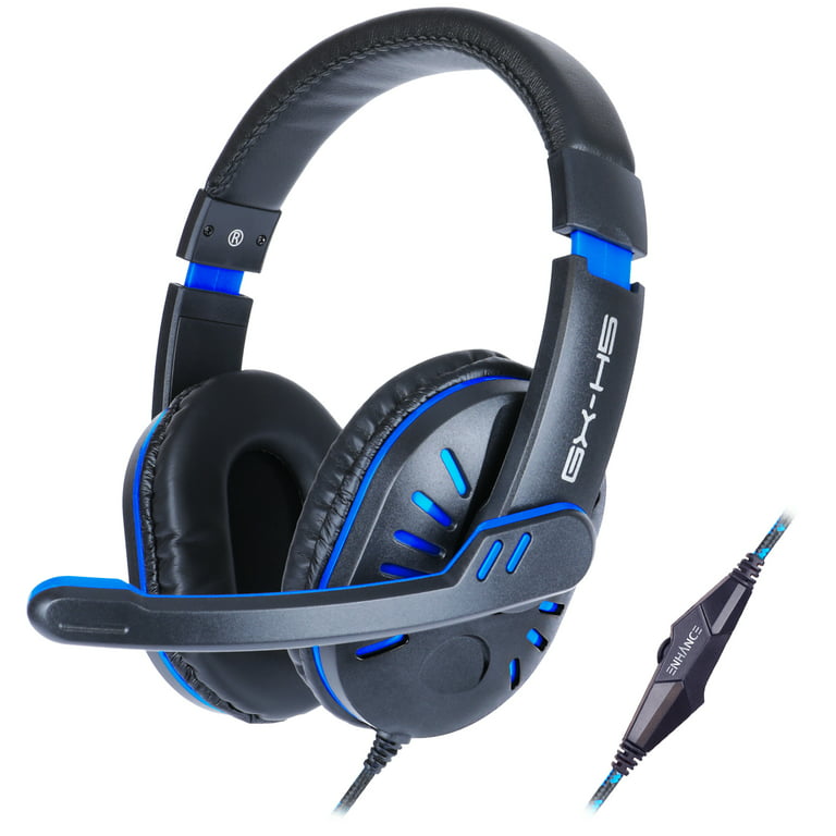 Enhance GX-H5 Gaming Headset with Rotating Microphone - Soft Adjustable  Headband, Volume Controller with Braided Cable, USB Sound-Isolating  Earcups, Included Splitter Cable (Blue) - Infiltrate 