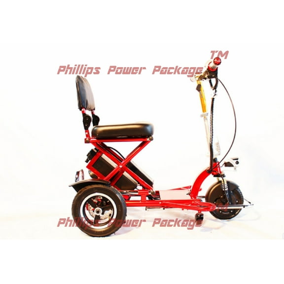 Enhance Mobility - Triaxe Sport Portable Folding Scooter - 3-Wheel - Red