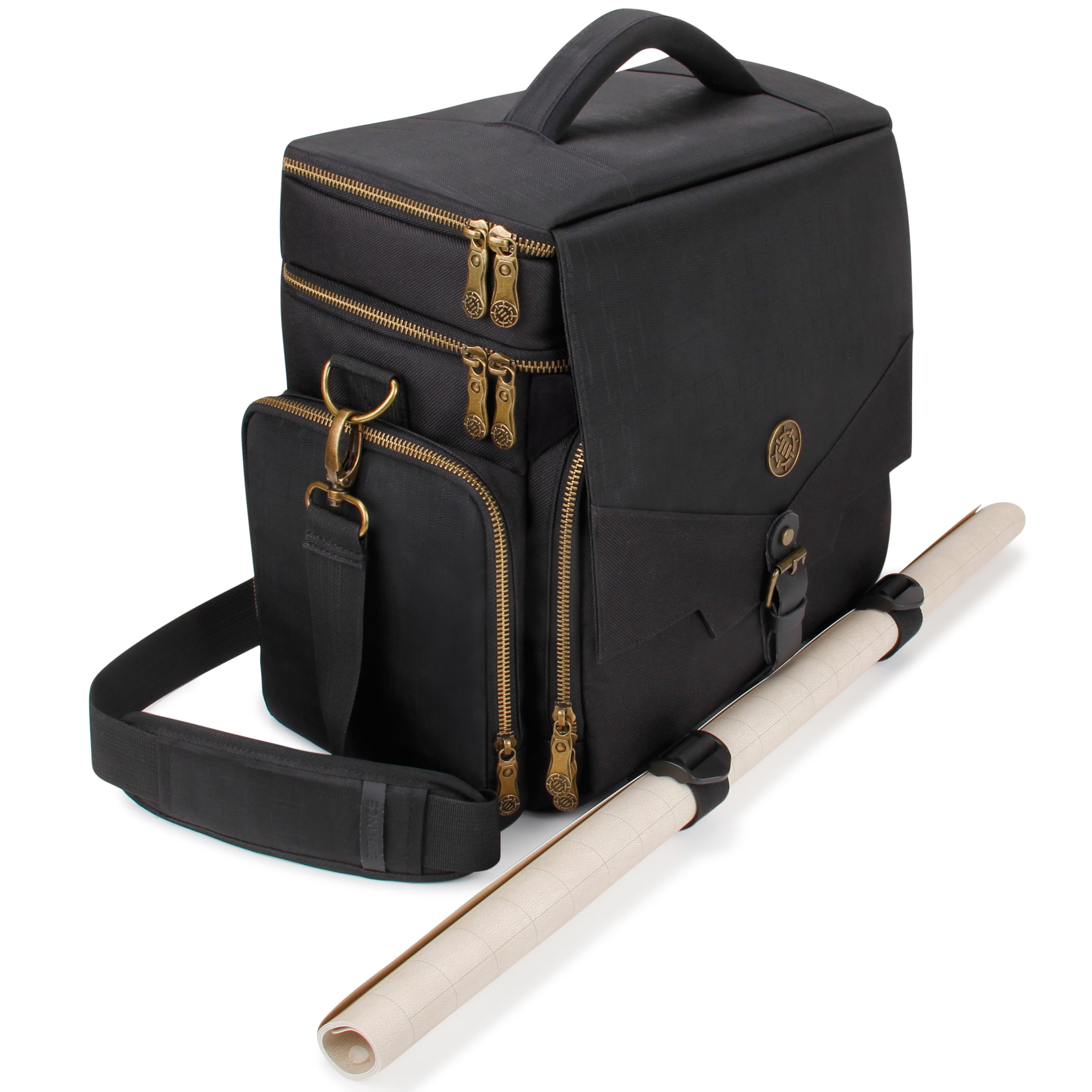 Enhance Tabletop Rpg adventurer's Bag - Dungeons & Dragons Travel Bag Fits Player's Handbook , Dungeon Master's Guide & More - Padded Mini Figure Storage , Dice & token Pockets (Fits 4-8 Books)