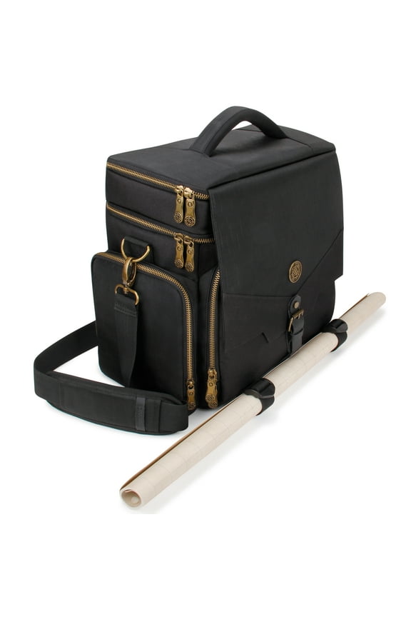 Tabletop Rpg adventurer's Bag - Dungeons & Dragons Travel Bag Fits Player's Handbook , Dungeon Master's Guide & More - Padded Mini Figure Storage , Dice & token Pockets (Fits 4-8 Books)