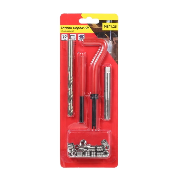 Enhance Thread Strength: 30Pcs Metric Thread Insert Kit - M5 M6 M8 M12 M14 Sizes - Helicoil Car Coil Tool for Reliable Connections - M8 * 1.25 Thread Size
