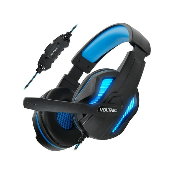 Enhance Voltaic Pro Gaming Headset - Stereo - USB - Wired - 32 Ohm - 20 Hz - 20 kHz - Over-the-ear - Binaural - Circumaural - 7 ft Cable - Omni-directional Microphone - Black, Blue