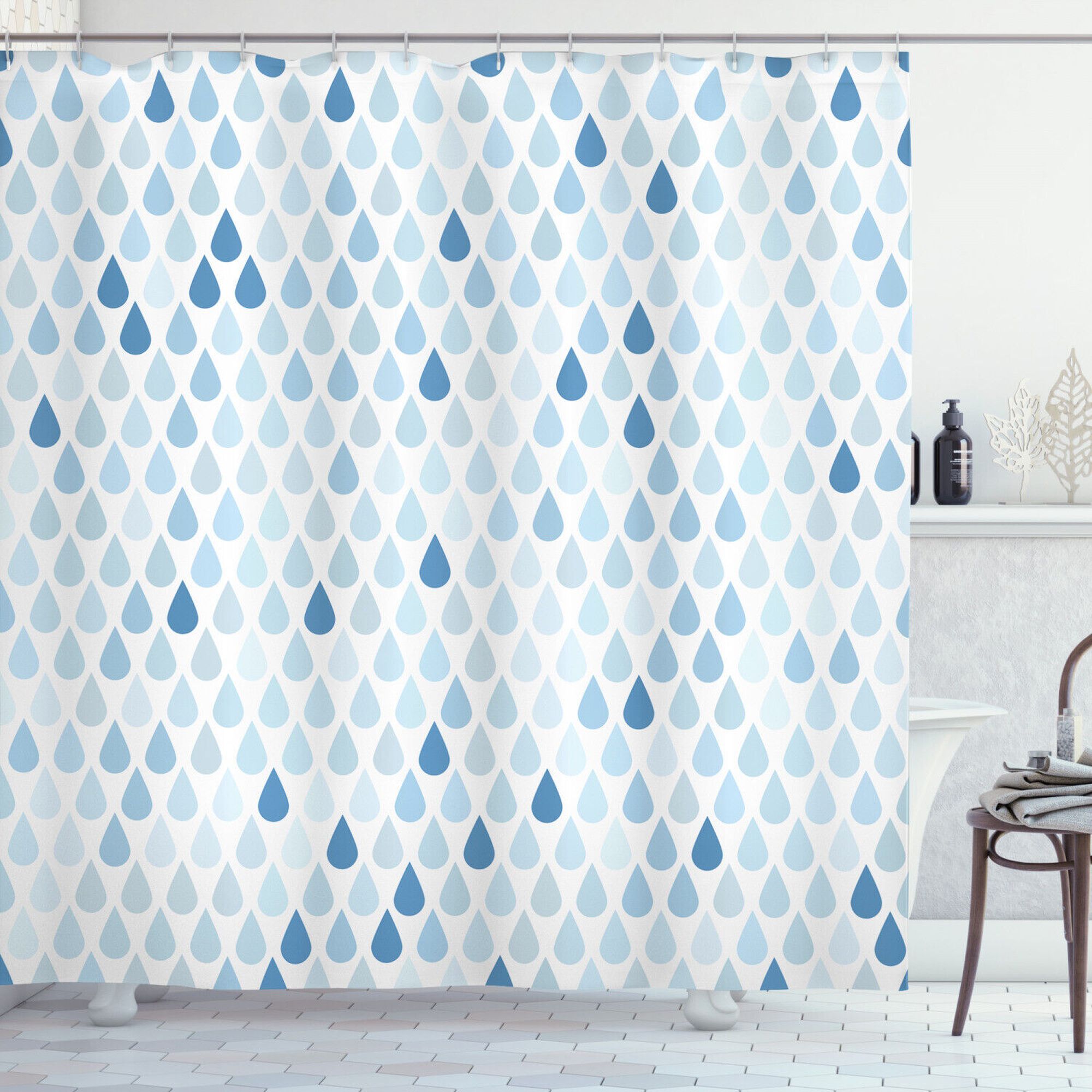 Enhance Your Bathroom Aesthetics with a Stylish Navy Raindrop Shower