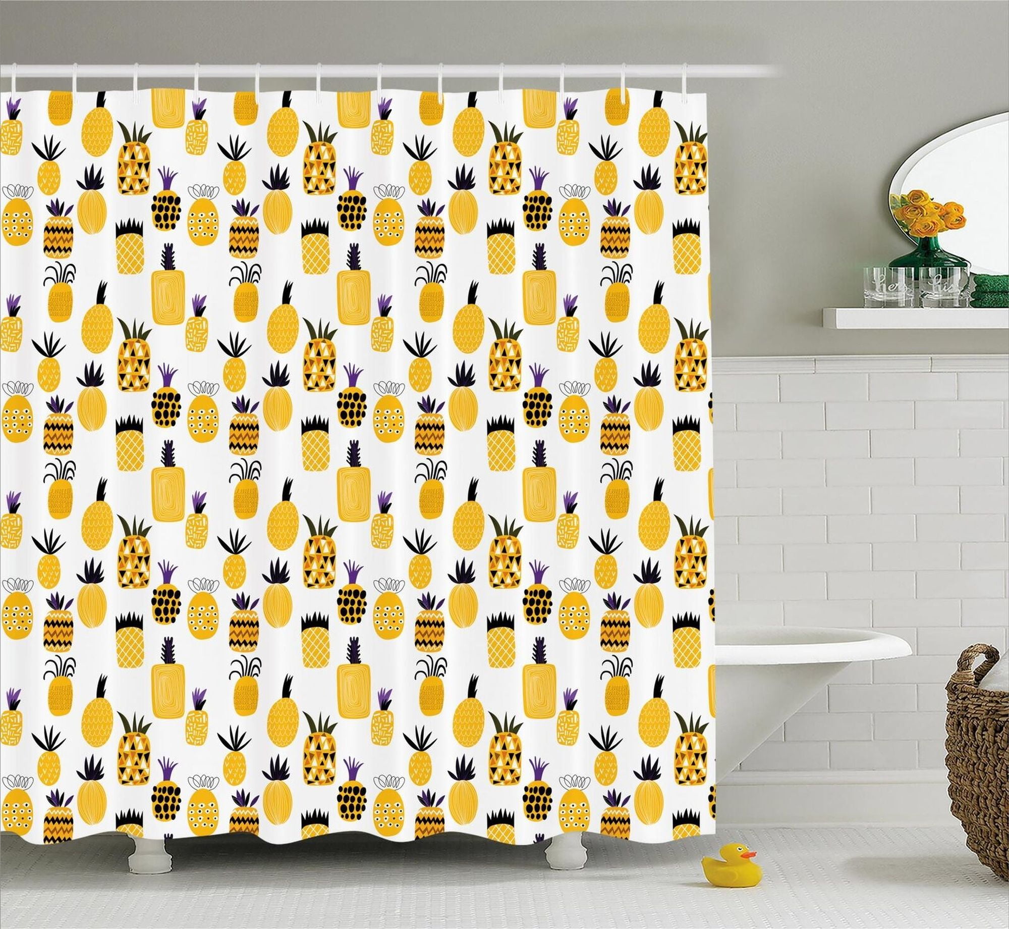 Enhance Your Bathroom with a Chic Yellow Shower Curtain Set 7 Sizes