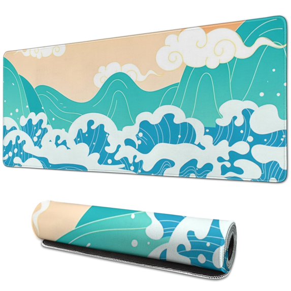 Enhance Your Desk Decor with Extra Large Topographic Desk Mouse Pad - Provides Greater Comfort and Style, Features Non-Slip Rubber Base
