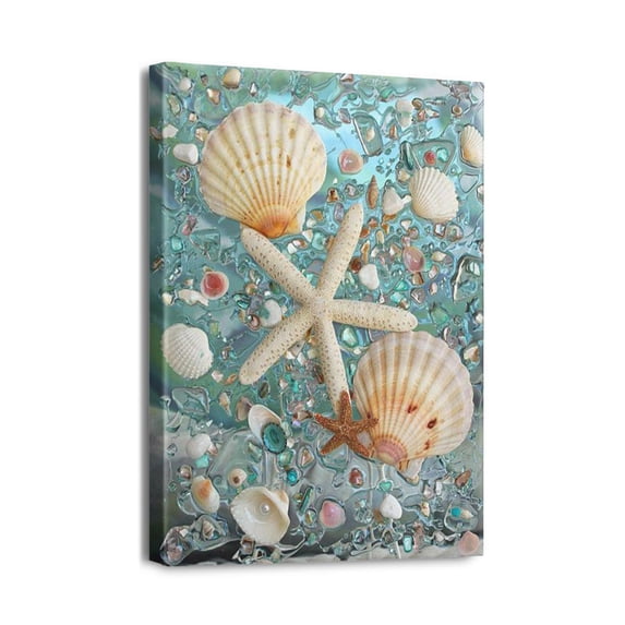 Enhance Your Home Decor with 12x16 inch Ocean Sea Canvas Pictures Modern Nautical Painting, Bathroom Wall Art, Coastal Room Decor & Vintage Poster Bathroom Accessories