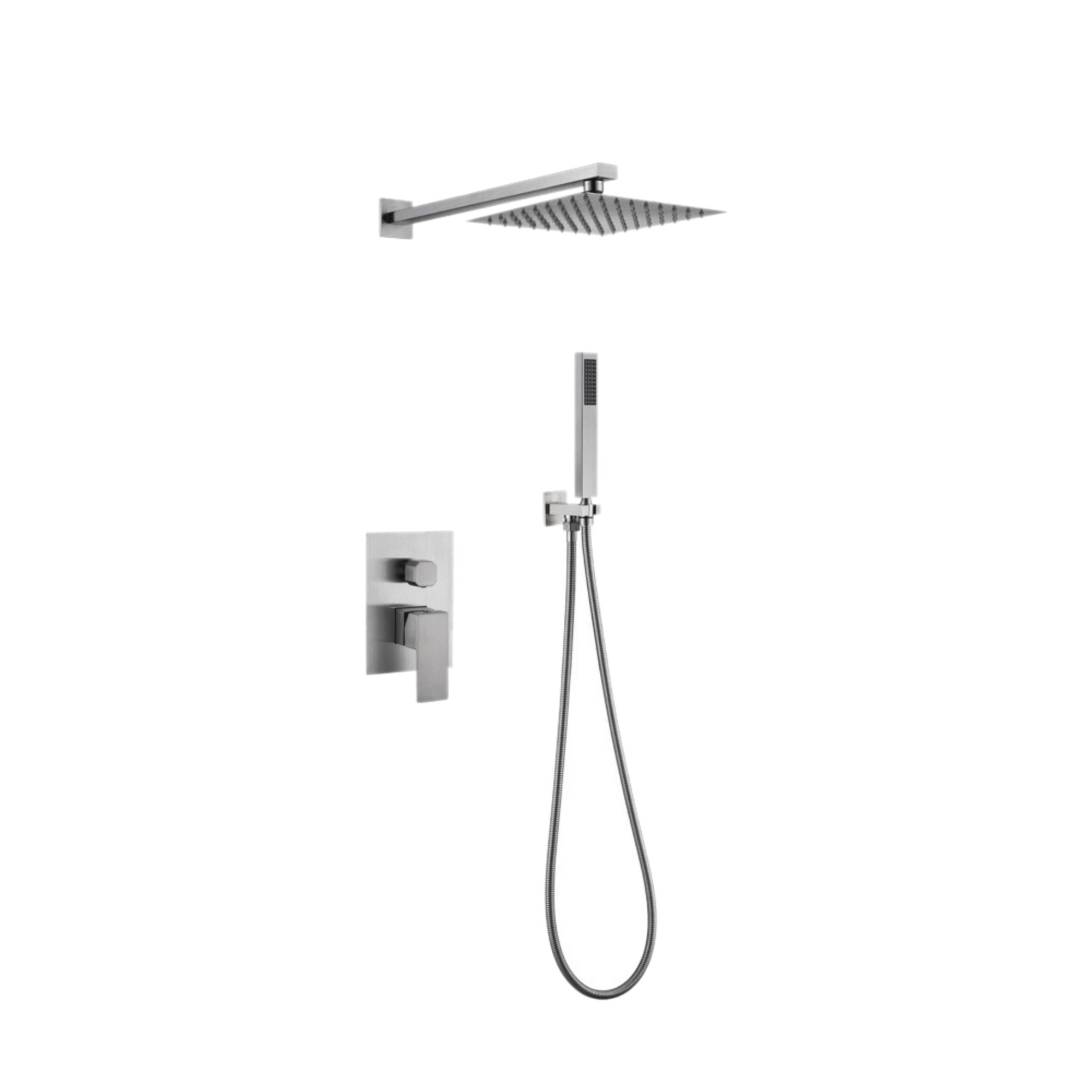 Enhance Your Shower Experience with 12 Stainless Steel Rain Shower Set Easy Clean, Wall