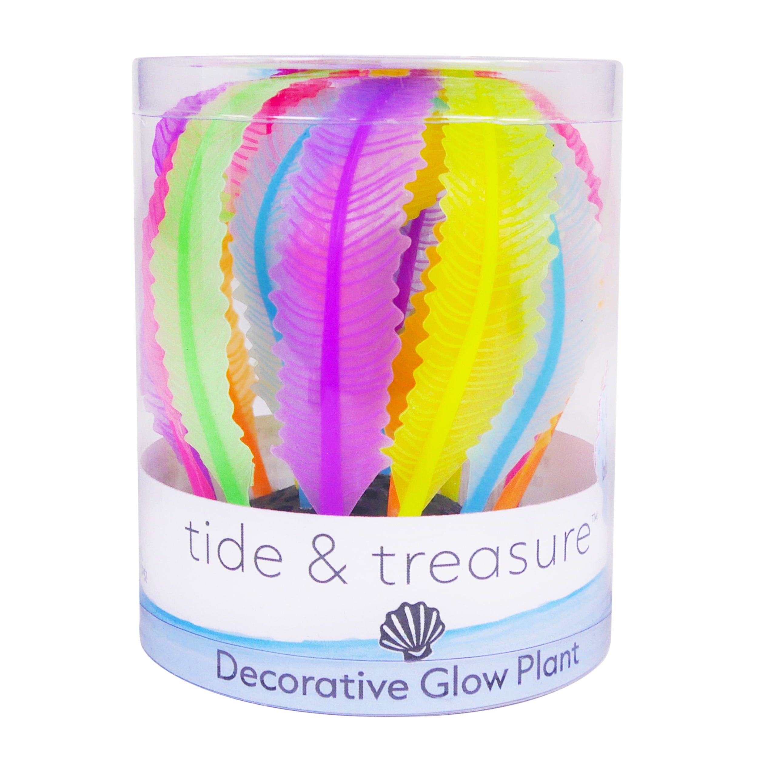 Enhance your Aquarium with the Tide & Treasure Decorative Feathered style multicolored Silicone Sea Anemone Glow Plant by Penn-Plax. Medium Size
