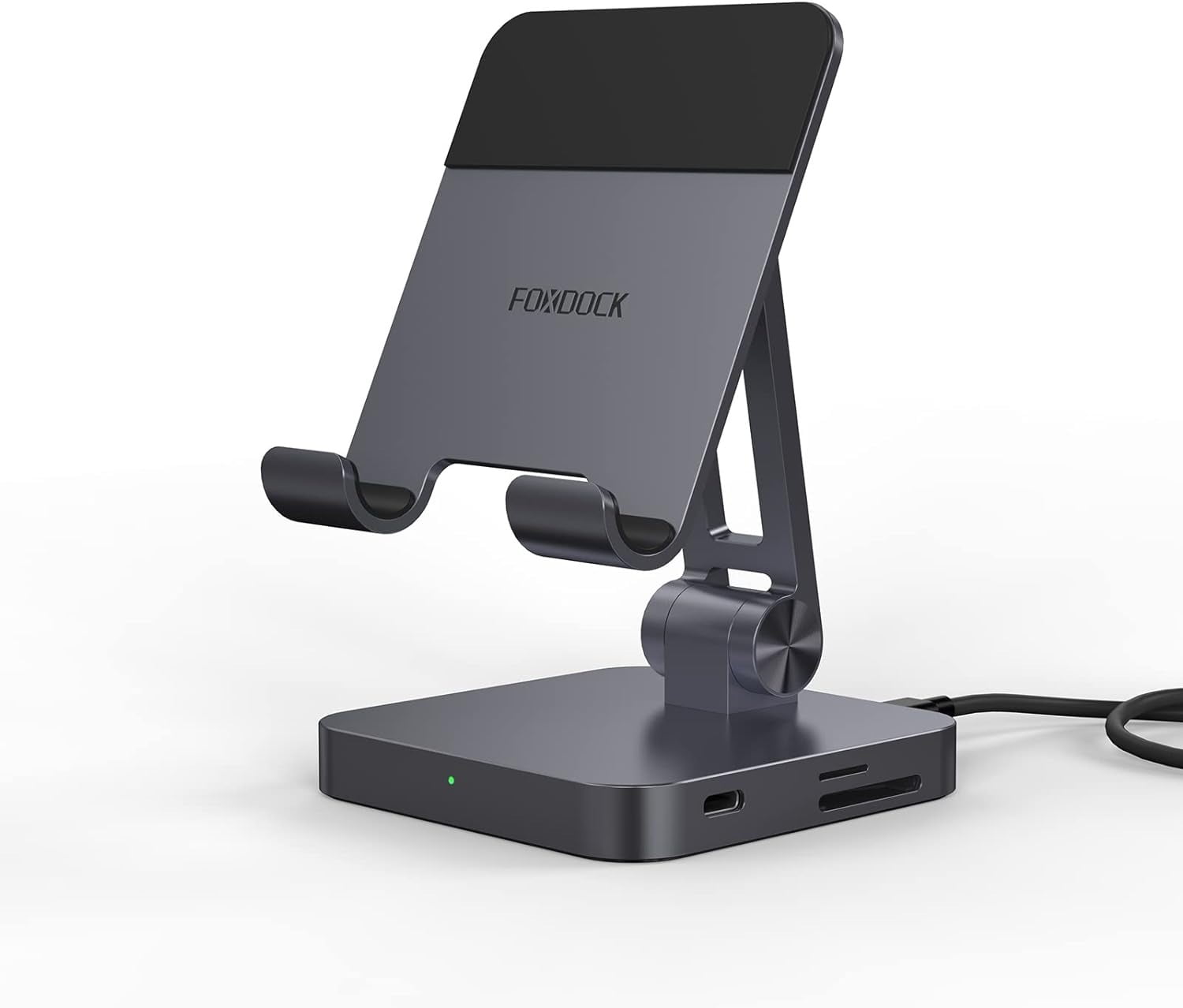 Enhanced 7-in-1 USB-C Docking Station: USB C Hub Charging Stand with 4K HDMI Adapter, Portable 100W PD USB Multiport Dongle, 2x USB 3.0, Card Reader, Audio Jack - Compatible with iPad Pro, MacBook Pro