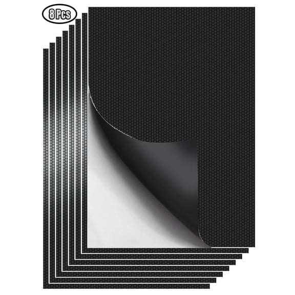 Enhanced Cuttable Rubber Grip Tape, Ultra-Thin Strong Adhesive Non-Slip Tape for Safer Handles and Surfaces - Customizable, Waterproof, and Versatile Anti-Slip Solution (Black, 8 PCS)