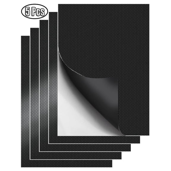Enhanced Cuttable Rubber Grip Tape, Ultra-Thin Strong Adhesive Non-Slip Tape for Safer Handles and Surfaces - Customizable, Waterproof, and Versatile Anti-Slip Solution (Black, 5 PCS)