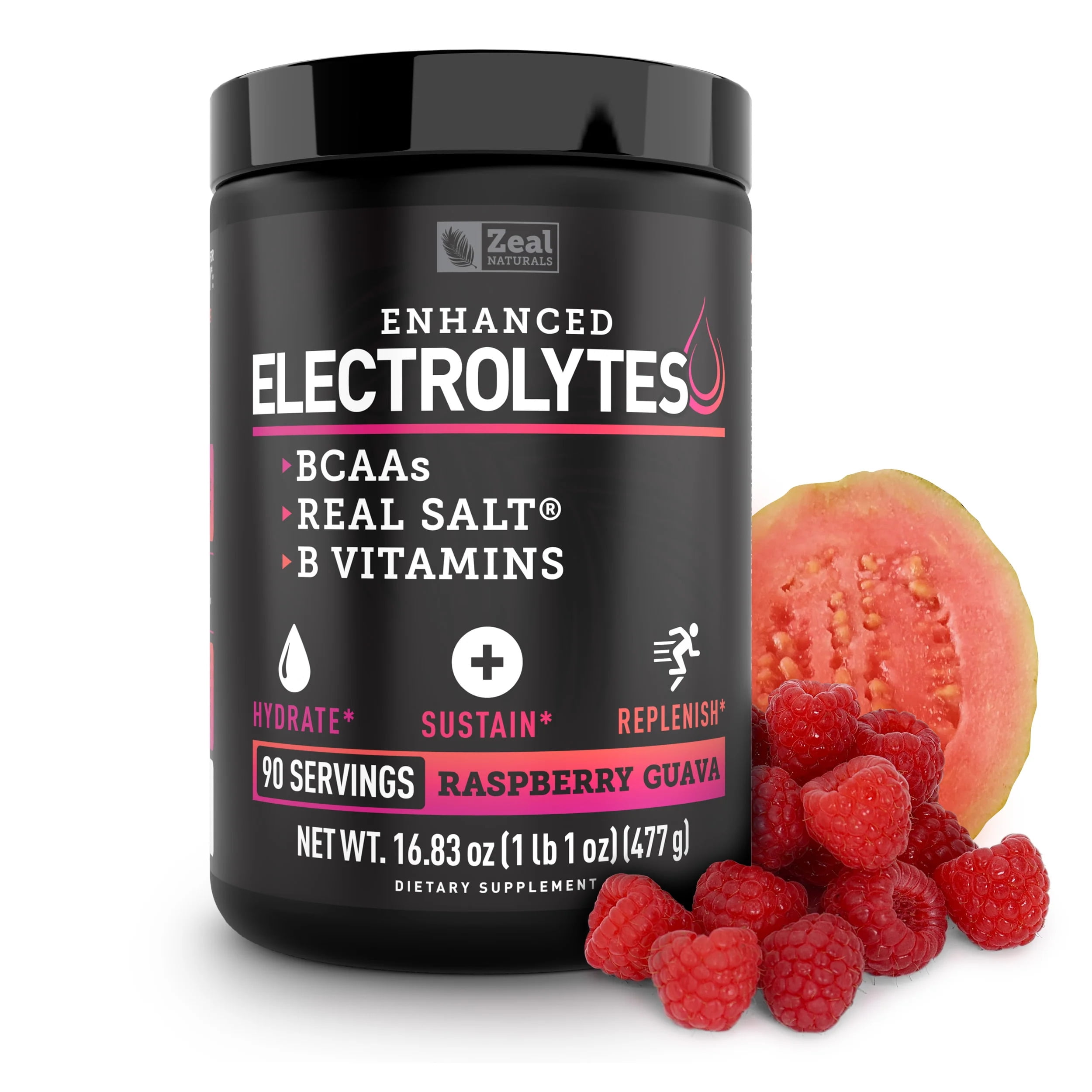 Enhanced Electrolyte Powder (Raspberry Guava 90ct) Sugar Free + BCAA, B