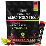 Zealot Electrolyte Stick Packs - 20 Packets | Keto Electrolytes | Zero Sugar | Cherry Limeade