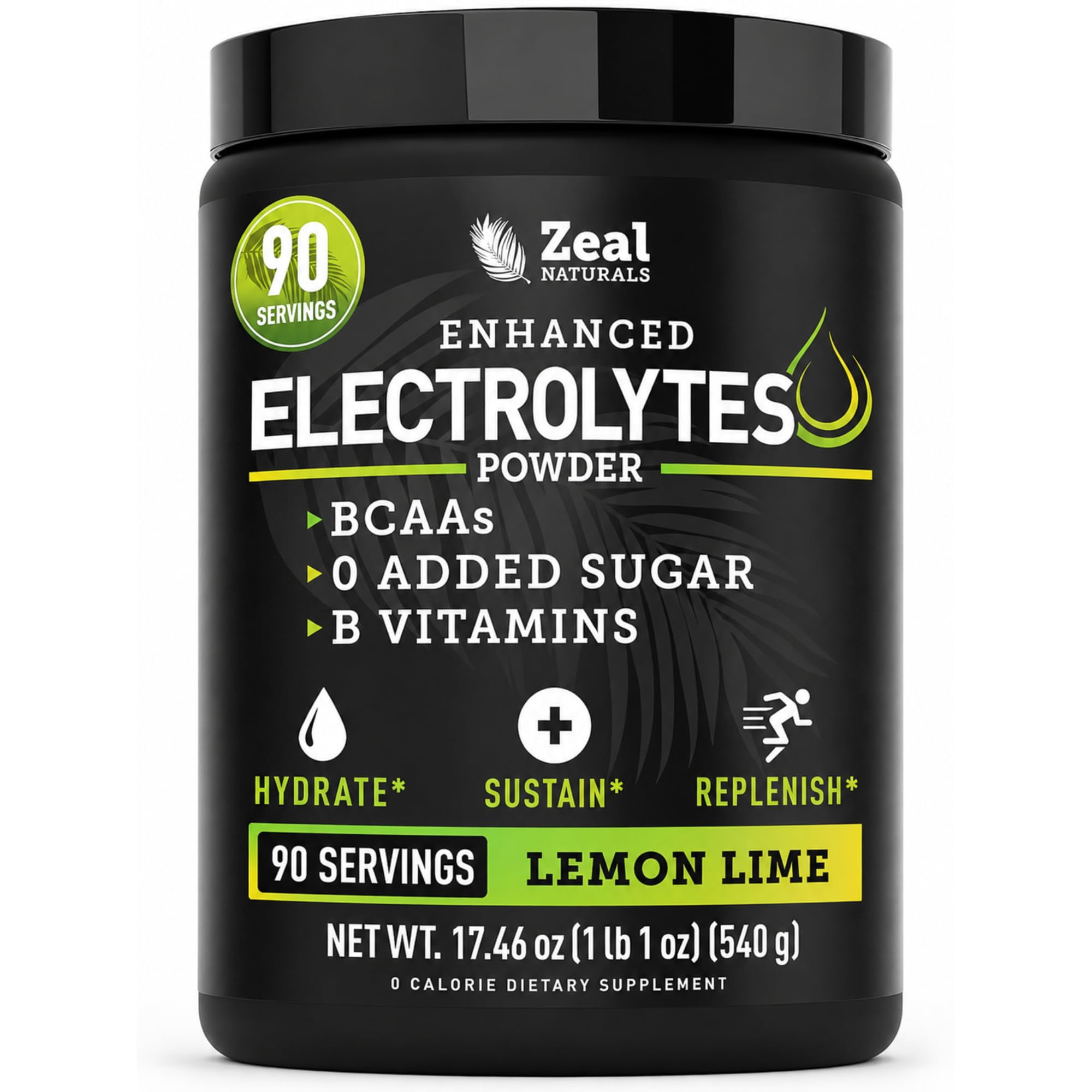 Zealot Electrolyte Powder - 90 Servings | Keto Electrolytes | Zero Sugar | Lemon Lime