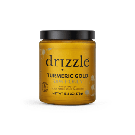 Drizzle Enhanced Honey, Turmeric Gold Raw Honey 13.2oz