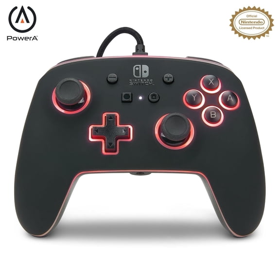 Enhanced Nintendo Switch and Switch 2 Wired Controller - Spectra 8 Colors LED Detachable 10ft USB Cable 3.5mm headphone jack Officially Licensed
