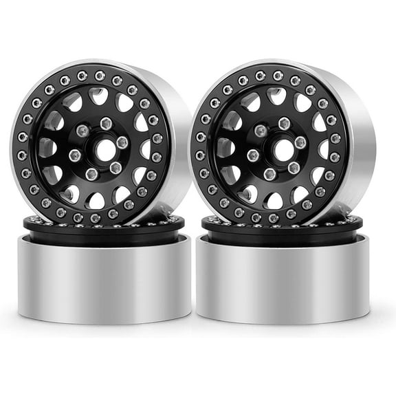 Enhanced Performance Black 1.9inch Diameter RC Crawler Wheel Rims Compatible with Axial SCX10 II TRX4