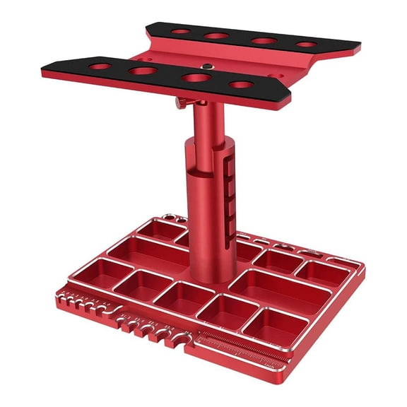 Enhanced RC Repair Workbench with 360 Degree Rotation Adjustable Height and Screw Organizer Compatible with Multiple RC Brands