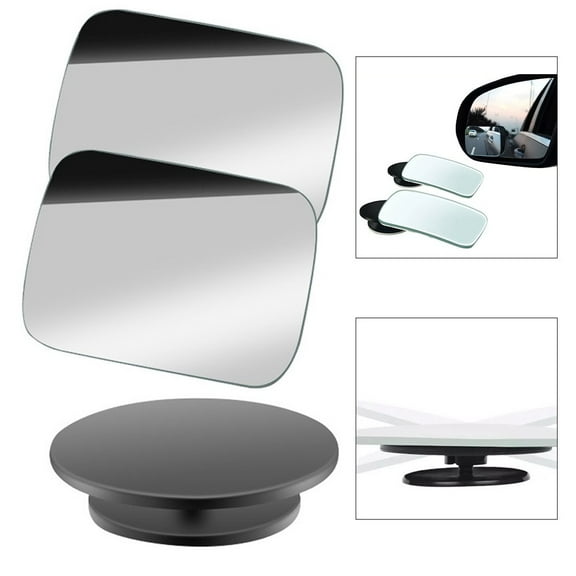 Enhanced Safety Rectangle Blind Spot Mirror HD Glass Convex Lens Set of 2