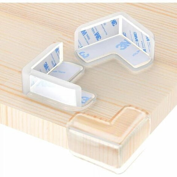 Enhanced Size & Grip, Soft Protection for Edges Clear Desk Corner Guards, 12-Pack