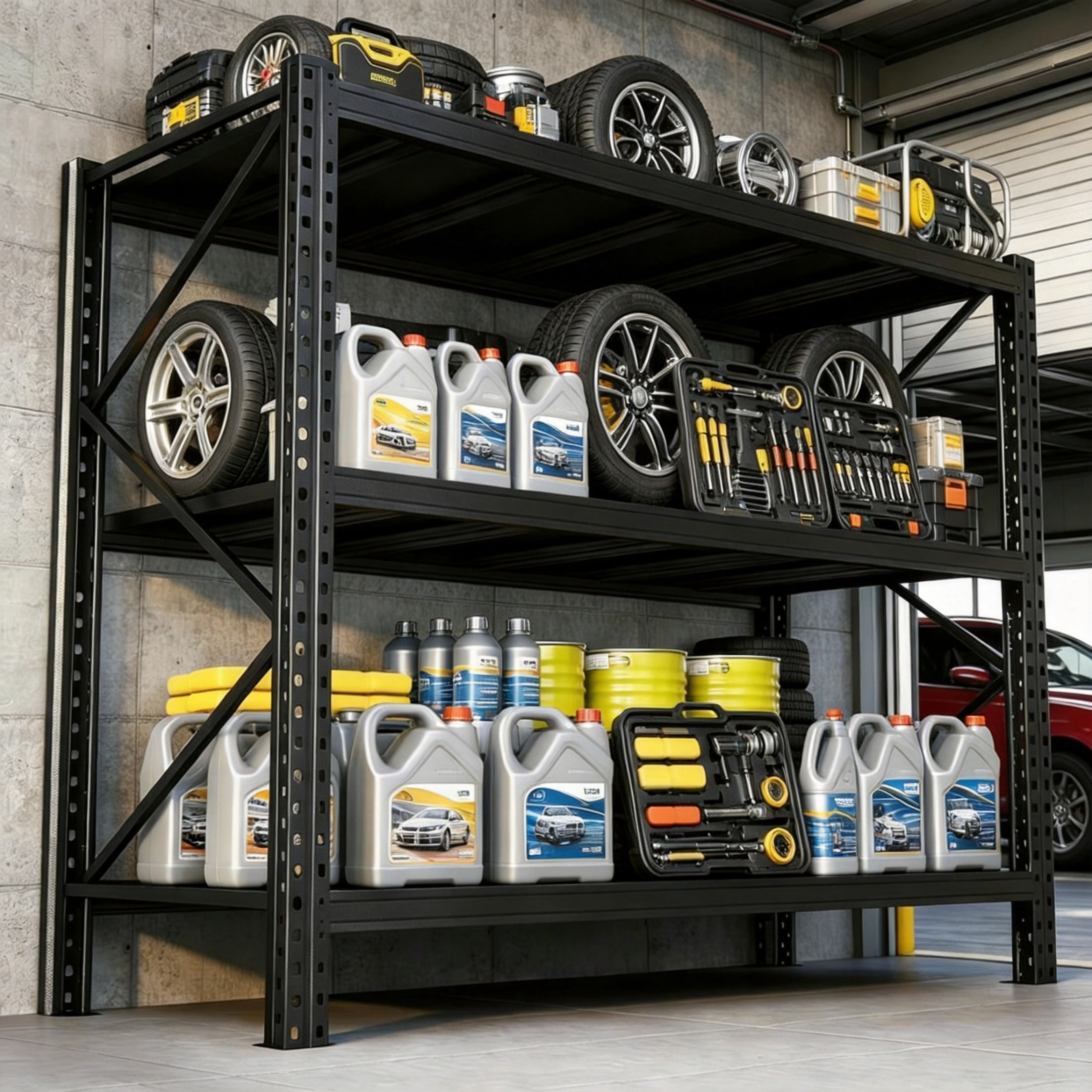 Enhanced Stability Garage Shelving, 5000LBS Upgraded Bracket Support ...