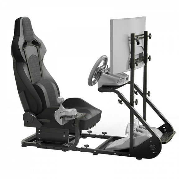 Enhanced and stable racing wheel cockpit, compatible with Fanatec, PXN, Thrustmaster, and Logitech adjustable driving simulators, excluding handbrake, pedals, and monitor